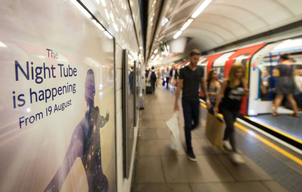 Metro nocturno en Londres