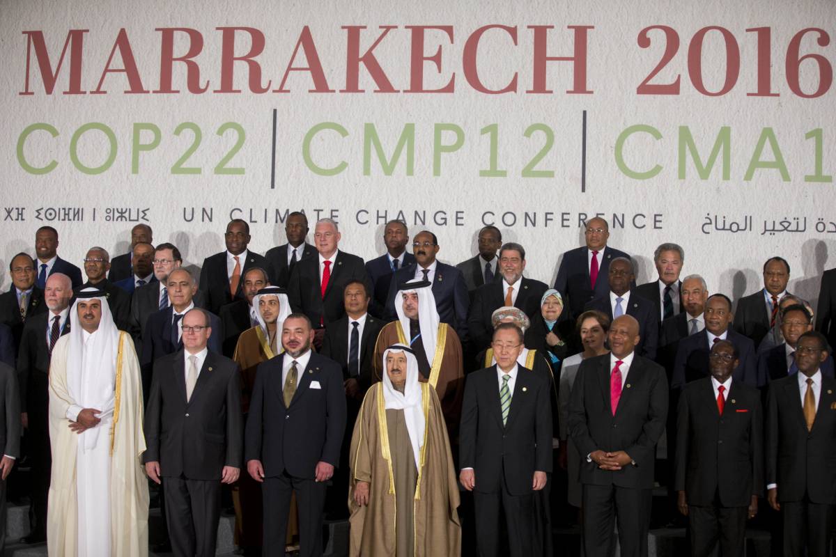Líderes mundiales en la Cumbre del Clima de Marrakech.