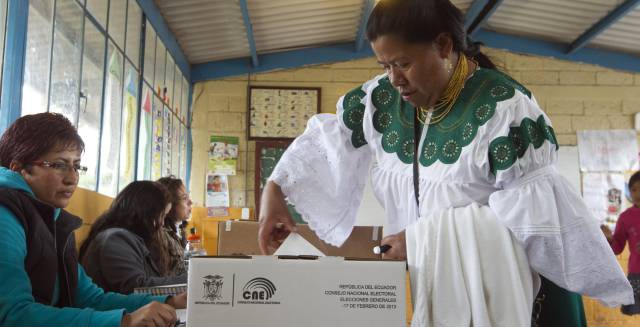 The 2013 general elections in Ecuador.