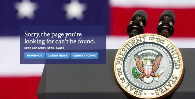 The White House website on Monday morning.