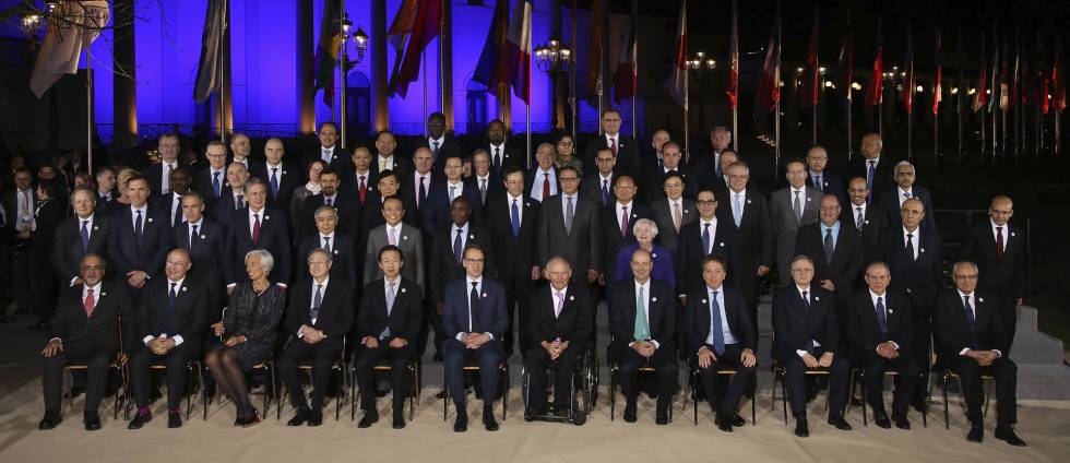 Os membros da reunião de ministros de Finanças do G20.