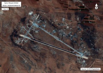 Un plano de la base de Al-Shayrat, cerca de Homs (Siria).