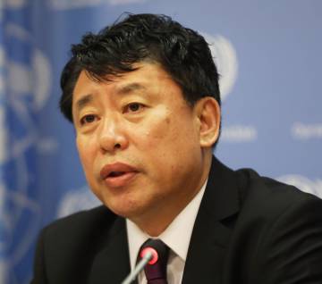 El embajador norcoreano ante la ONU, Kim In Ryong.