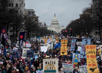 Manifestación en Washington contra las políticas de Trump el pasado 10 de marzo.