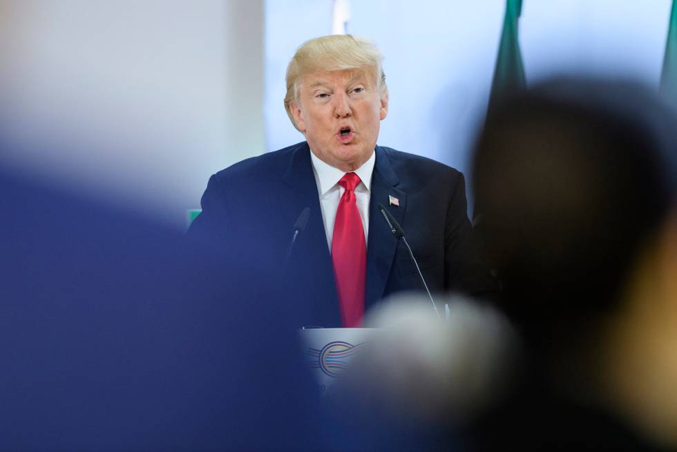El presidente e EE UU, Donald Trump, en la cumbre del G-20 en Hamburgo (Alemania). 