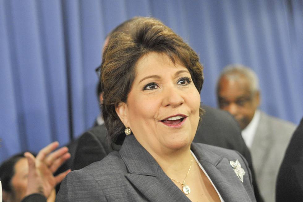 Janet Murguía, en una rueda de prensa en 2014.