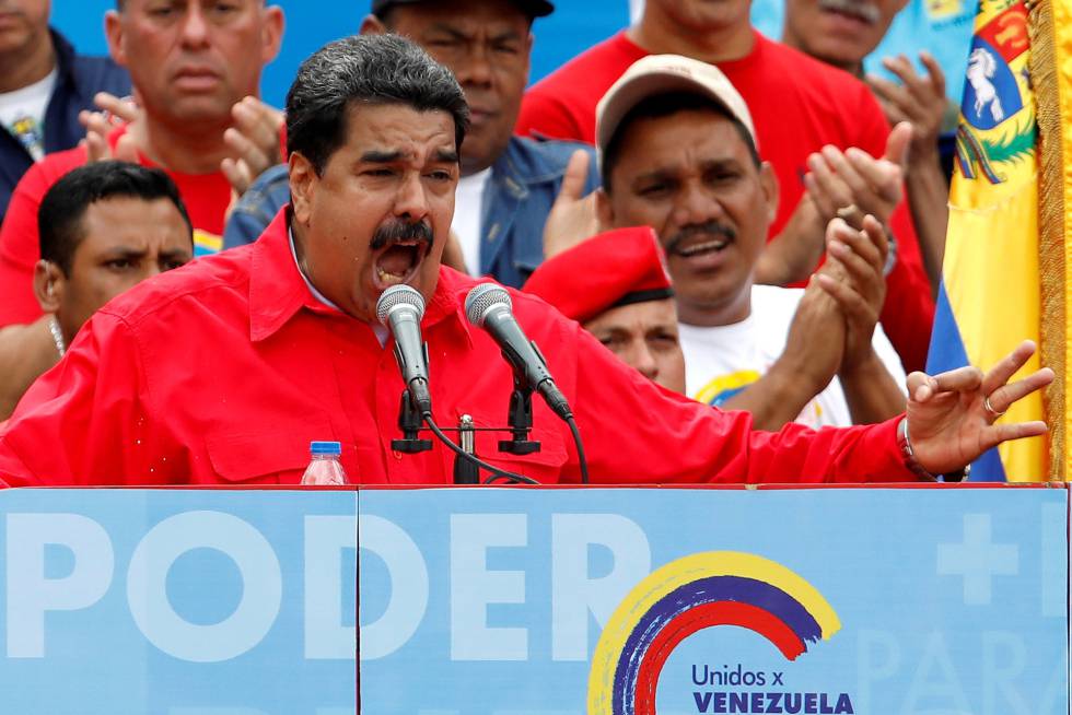 Nicolás Maduro em um ato político em Caracas.