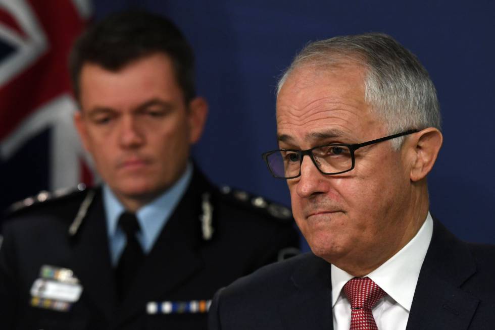 Malcolm Turnbull durante la comparecencia este domingo.