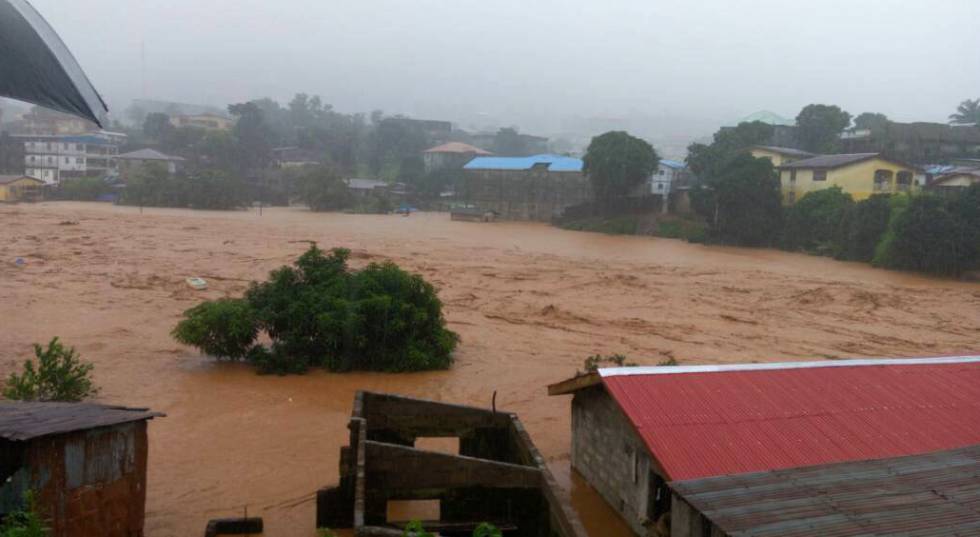 Imagen de las inundaciones en Sierra Leona. La foto es de Society 4 Climate Change Communication.