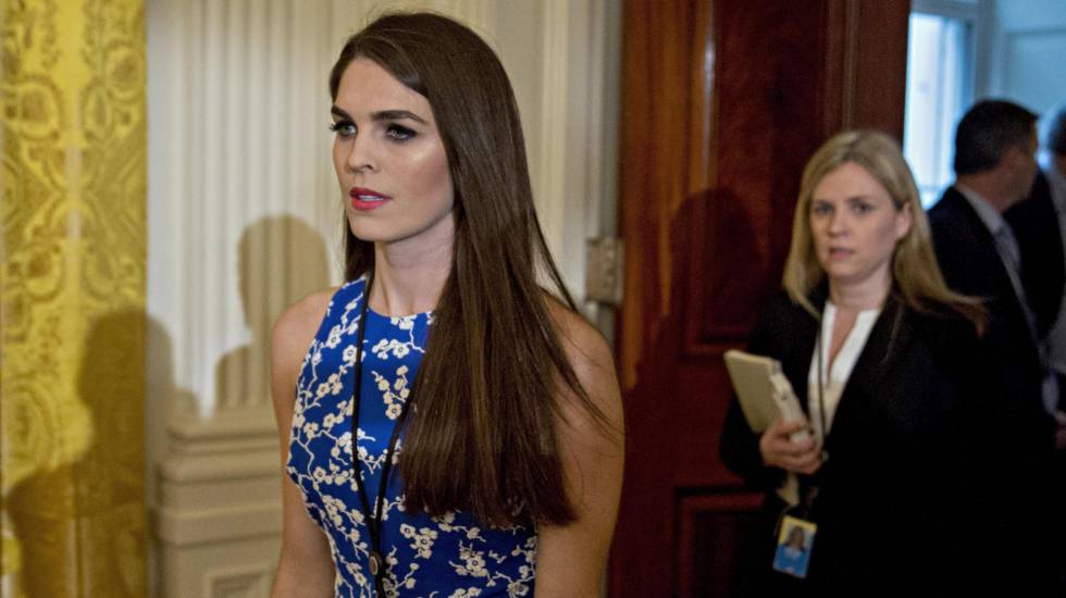 Hope Hicks en la ceremonia de investidura en la Casa Blanca