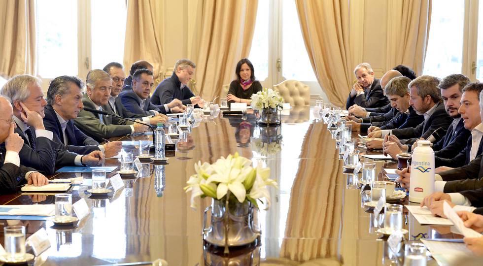 Mauricio Macri encabeza en la Casa Rosada una reunión de su gabinete de ministros, el 25 de julio pasado.