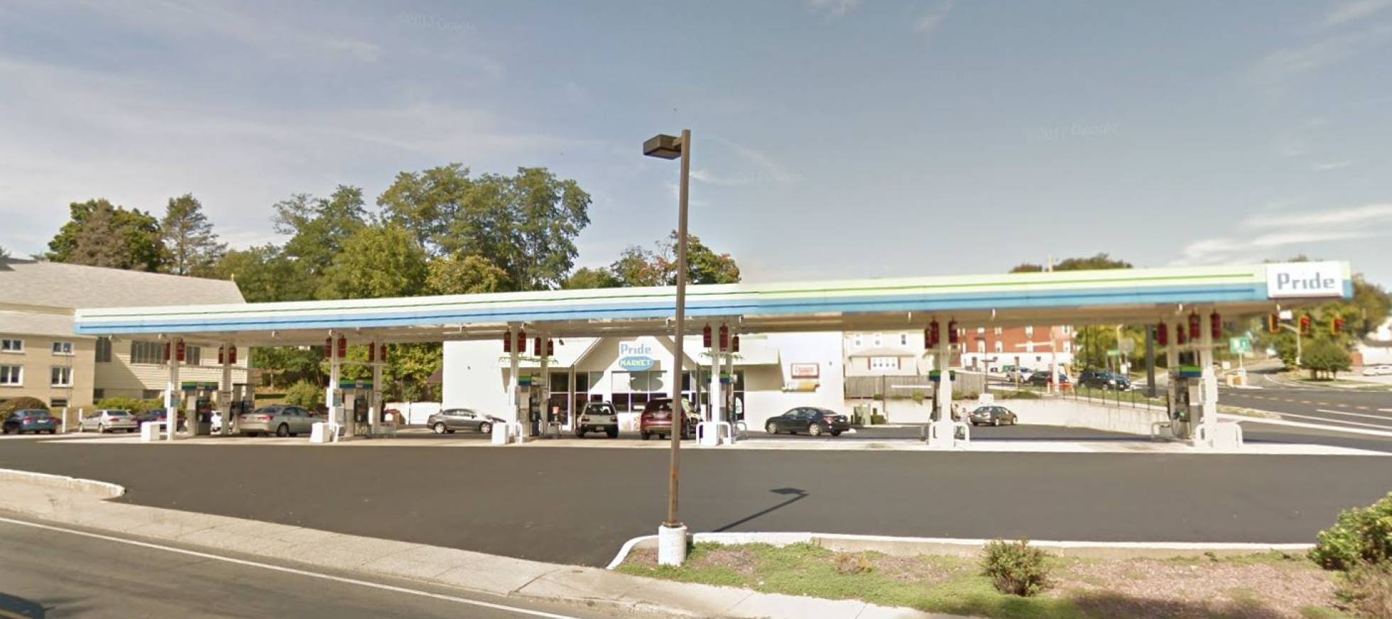 La stazione di servizio dove il biglietto è stato compilato a Chicopee.