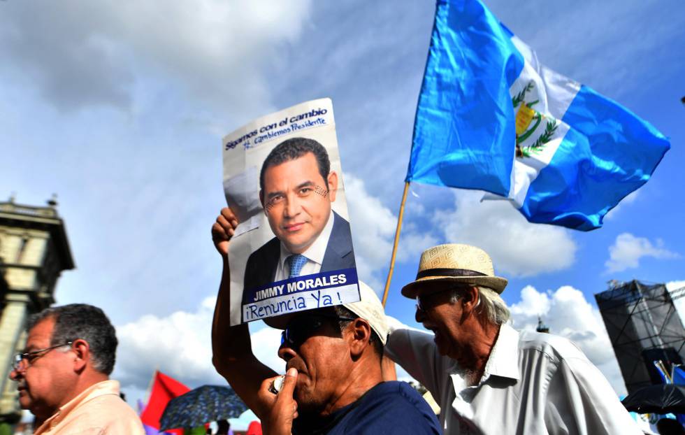 Manifestantes en la capital de Guatemala. 