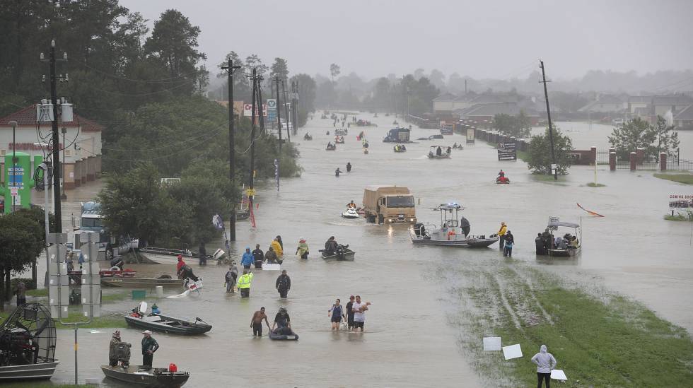 Inundaciones masivas en Houston, Texas.