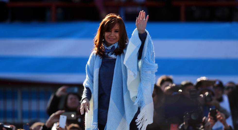 Cristina Fernández de Kirchner en el lanzamiento de su candidatura, a principios de agosto.