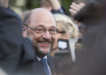 El candidato socialdemócrta alemán, Martin Schulz, a su llegada a un acto electoral en Hamburgo, al norte de Alemania. 