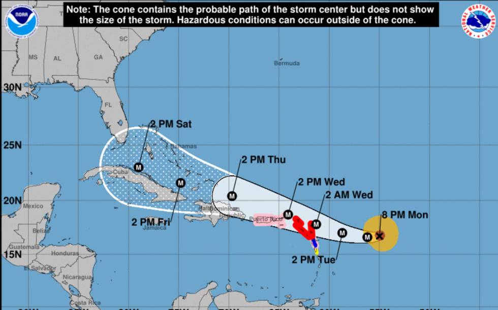 Trayectoria del huracan Irma