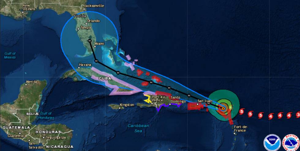Trayectoria del huracan Irma