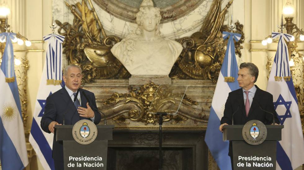 Benjamín Netanyahu y Mauricio Macri, en rueda de prensa.