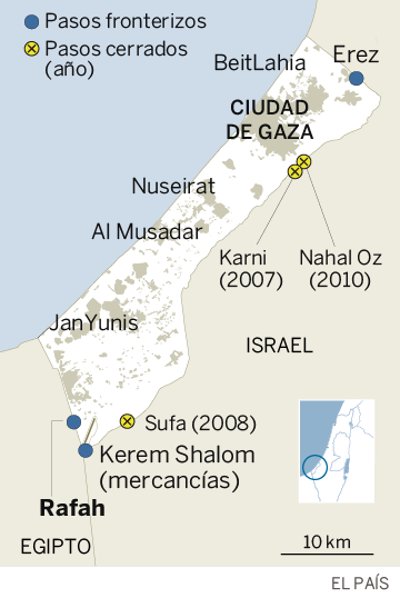 Atrapados sin salida en la verja de Gaza con el Sinaí
