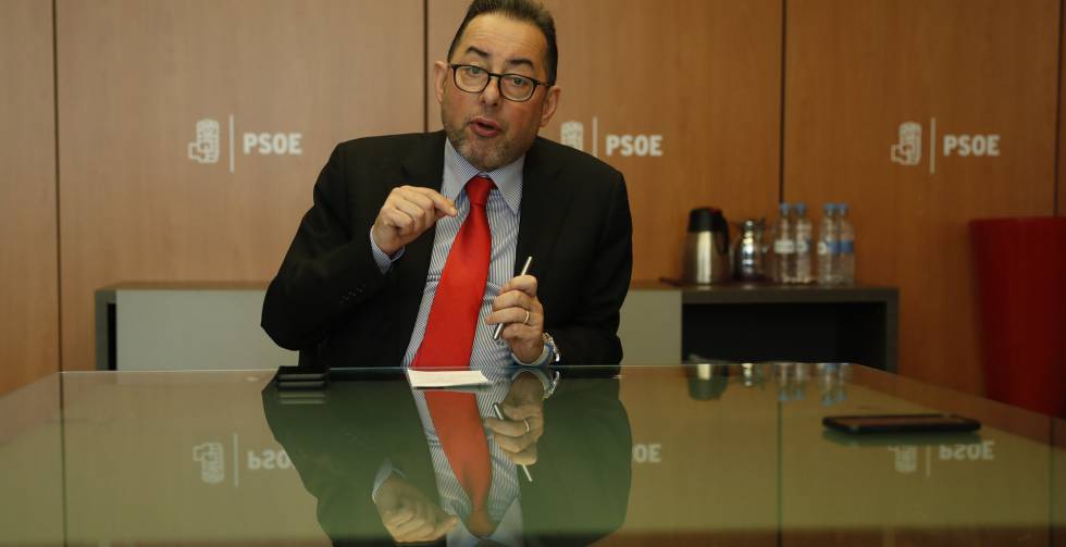 Gianni Pittella, en la sede del PSOE, en febrero de 2017.