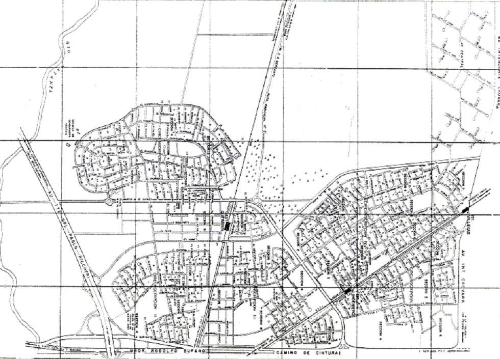 Un plano original del ejido pensado para Ciudad Evita.