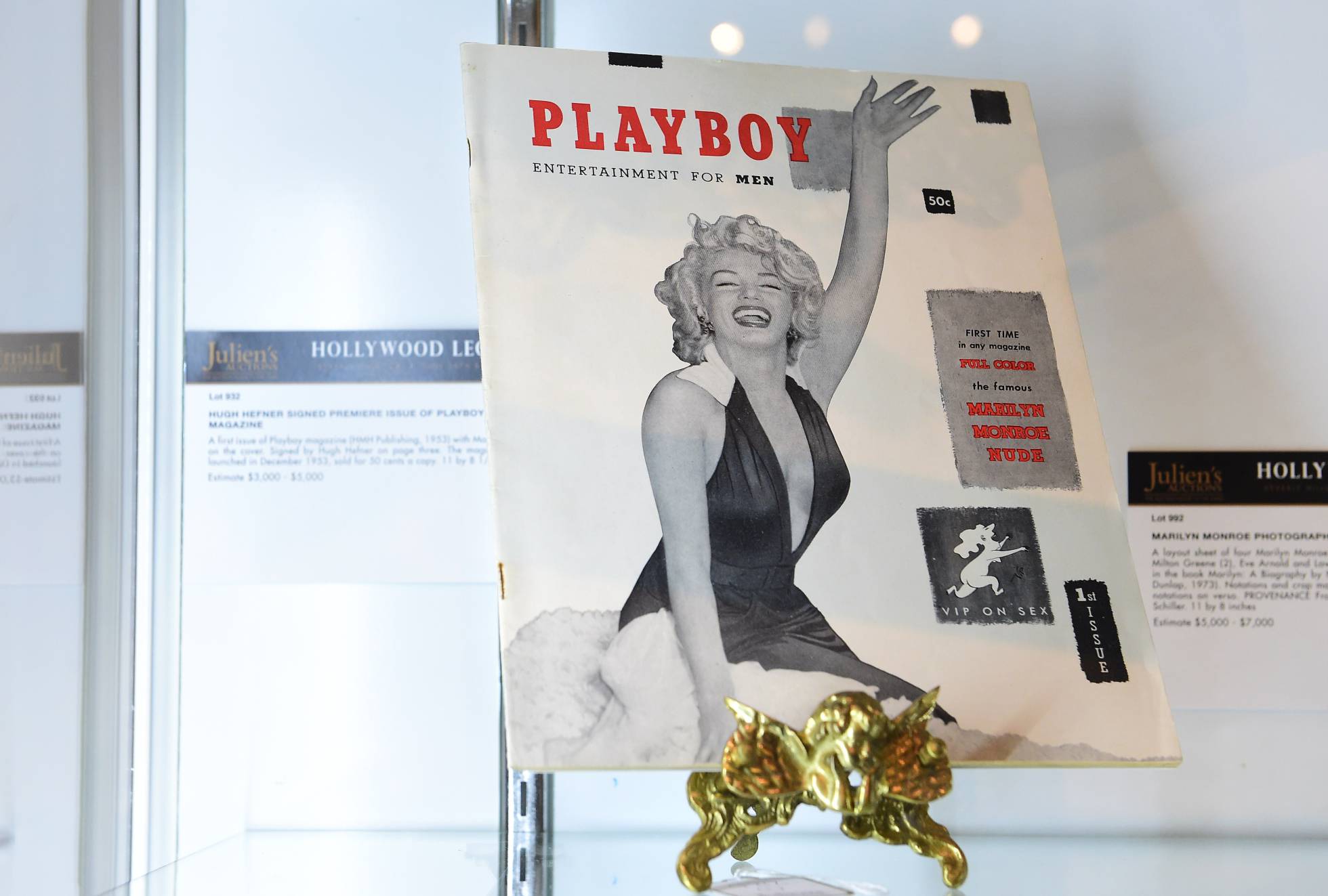Il primo numero della rivista 'Playboy', 1953, presentava una Monroe nuda nelle sue pagine centrali. FREDERIC J. BROWNAFP/Getty'Playboy', de 1953, llevaba un desnudo de Monroe en sus páginas centrales.