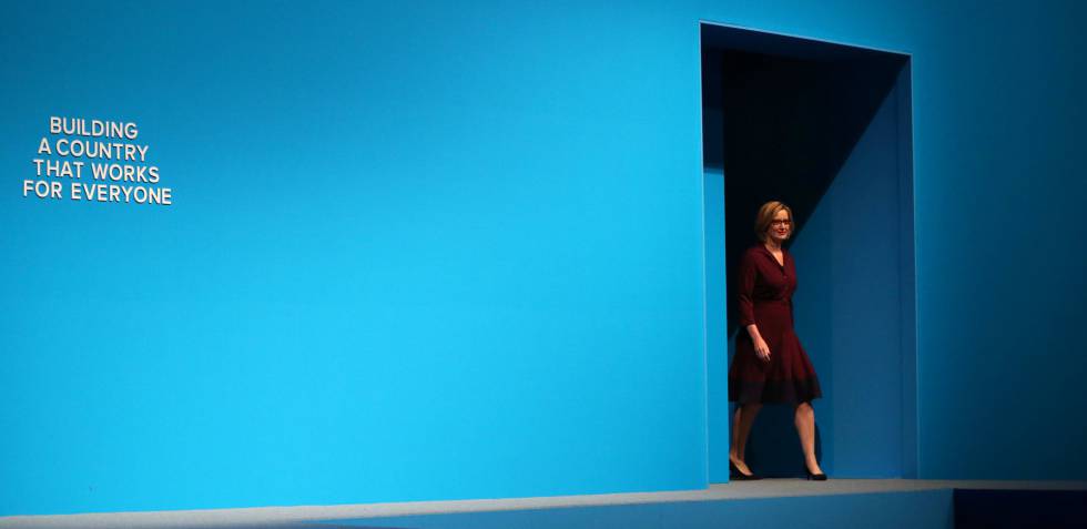 La ministra de Interior de Gran Bretaña, Amber Rudd en el congreso del Partido Conservador celebrado este martes en Manchester. 