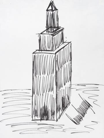 Dibujo del Empire State Building hecho por el presidente Donald Trump.