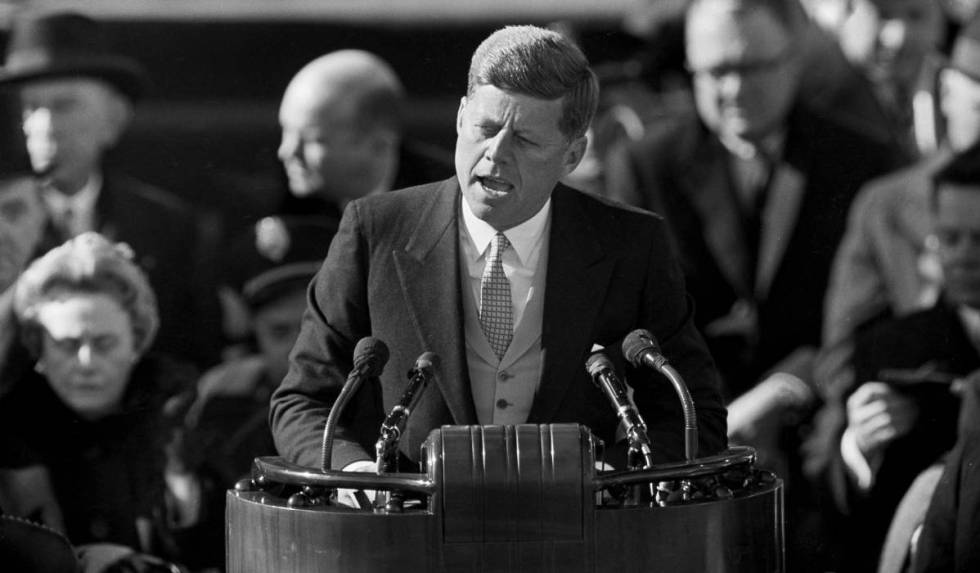 El presidente John F. Kennedy, en su toma de posesión en 1961.