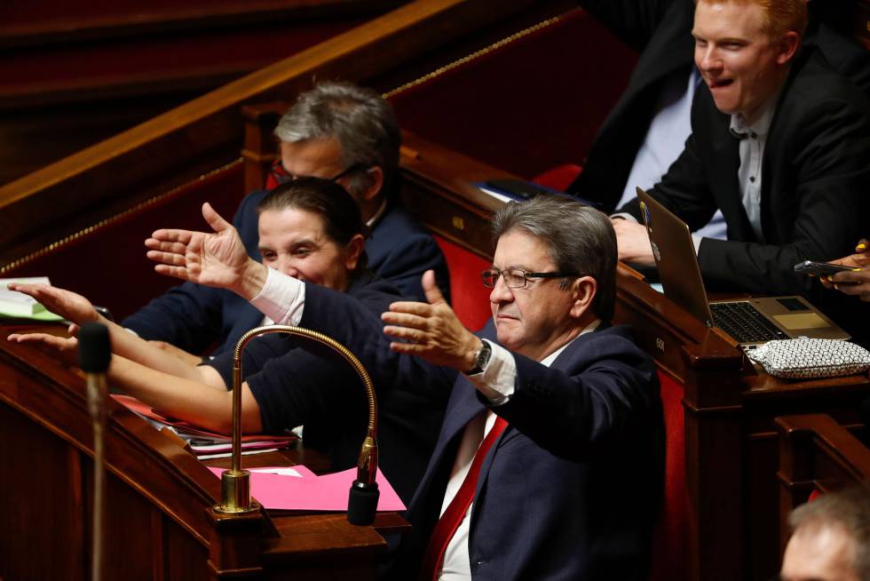 El líder de Francia Insumisa, Jean-Luc Mélenchon, en la Asamblea Nacional