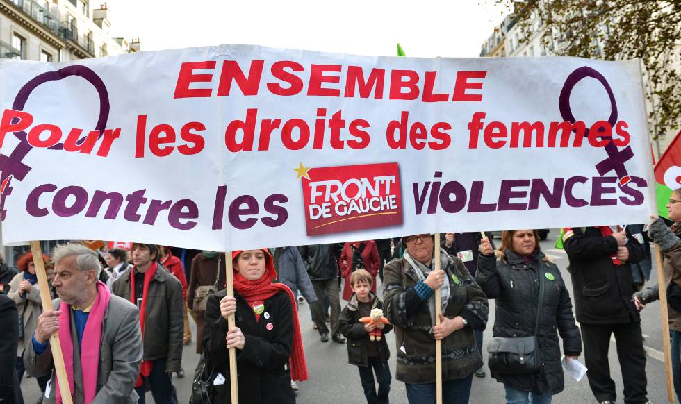 Manifestación contra las violencias machistas en París en 2016.