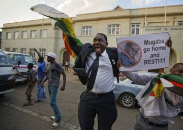 Manifestaciones en Zimbabue por la dimisión de Mugabe