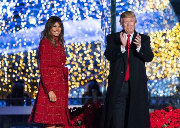 Los Trump participan en la iluminación del árbol de Navidad en la Casa Blanca