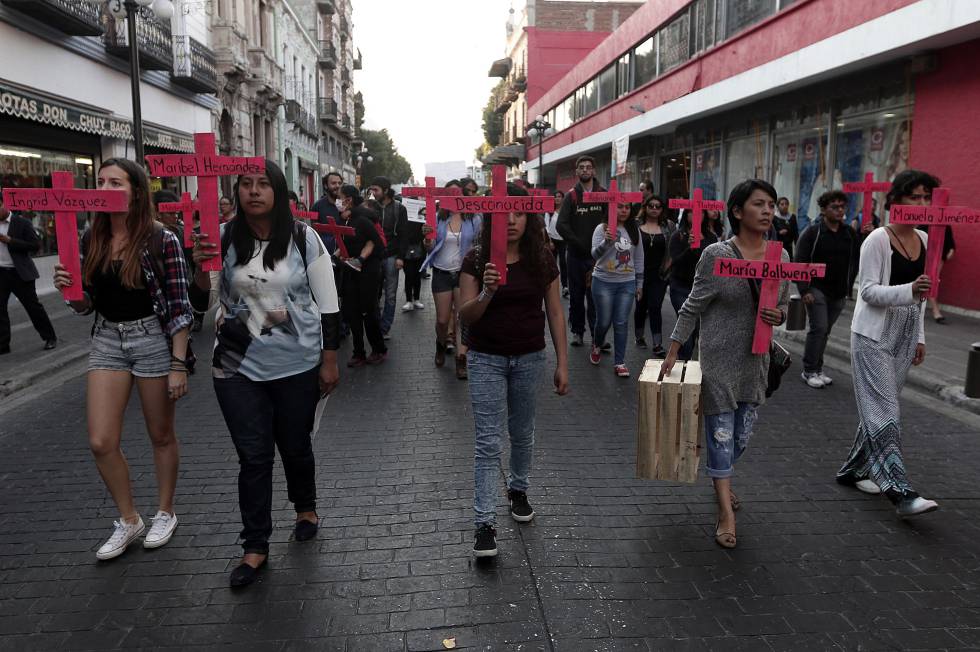 La protesta contra los feminicidios en Puebla, del pasado 25 de febrero. 