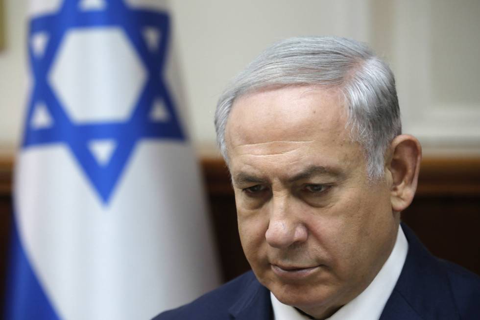 El primer mimistro de Israel, Benjamín Netanyahu, en la reunión del Gobierno, el domingo en Jerusalén. 