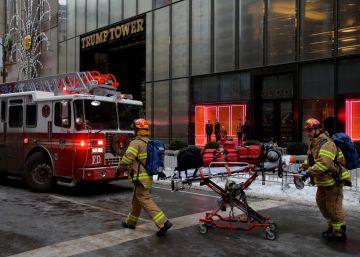 Fuego en la azotea de la Torre Trump