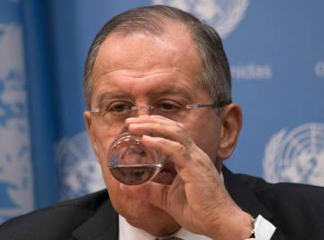 El ministro de Exteriores ruso durante la rueda de prensa