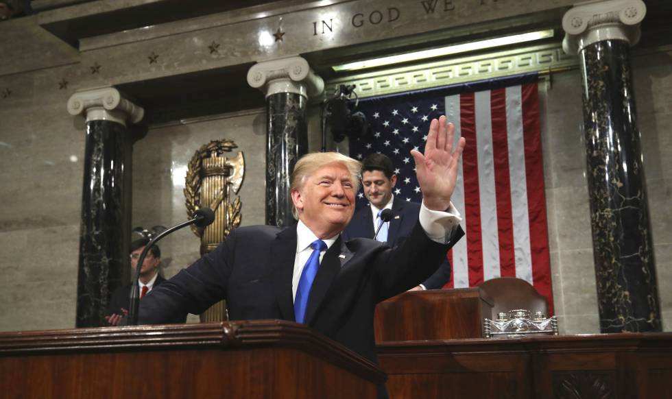 Donald Trump, a su llegada al Capitolio de Washington.