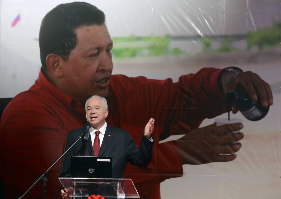 Rafael Ramírez, exministro de Petróleo, ofrece un discurso en la sede de PDVSA de Caracas (Venezuela), en mayo de 2013.