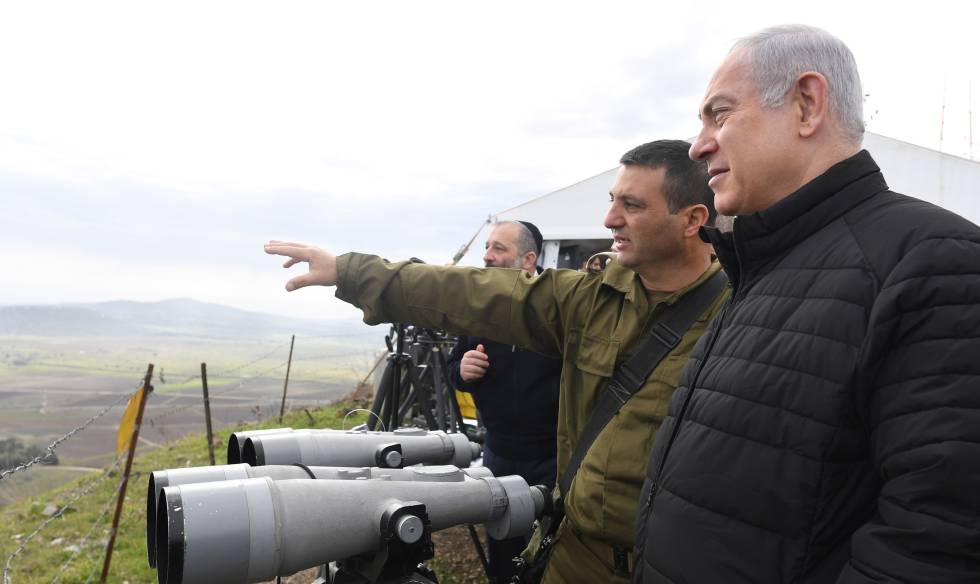 El primer ministro israelí en los Altos del Golán este martes.