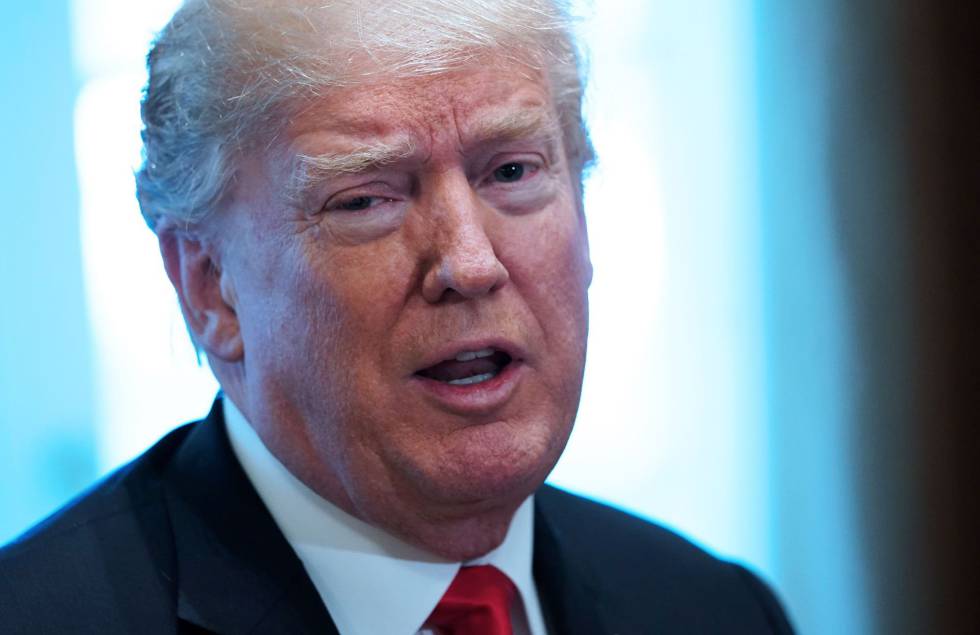 Donald Trump, este jueves en Washington anunciando los nuevos aranceles.