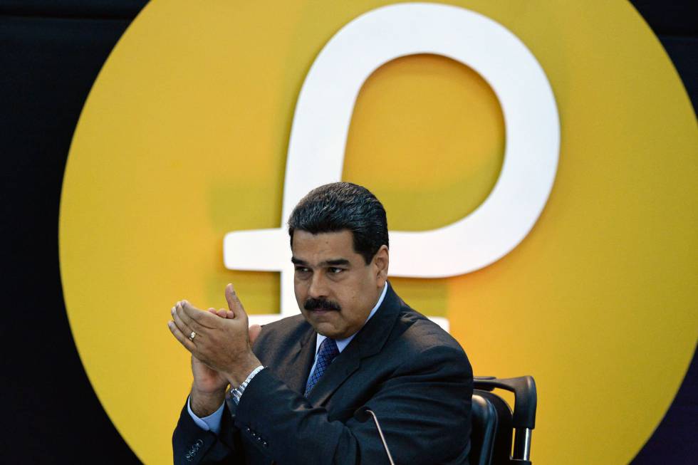 Maduro, el pasado febrero en el acto de anuncio de la nueva moneda virtual