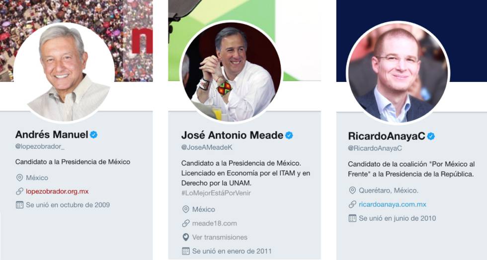 Los tres candidatos a la presidencia de México que lideran las encuestas