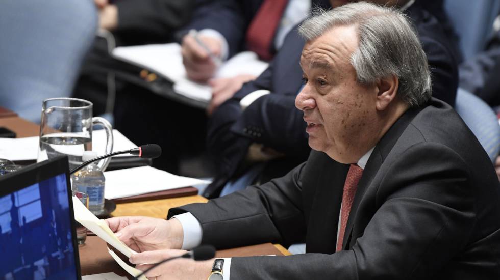 AntÃ³nio Guterres, durante una intervenciÃ³n ante el Consejo de Seguridad