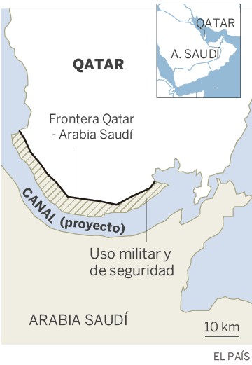 Arabia Saudí se plantea dragar un canal para aislar a Qatar