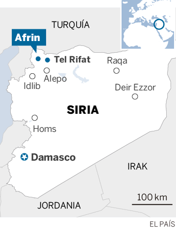 Afrin, último eslabón kurdo del éxodo sirio