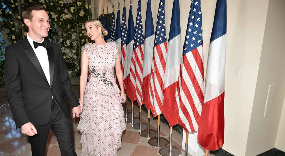 Jared Kushner e Ivanka Trump, hija del presidente, llegan a la cena de gala