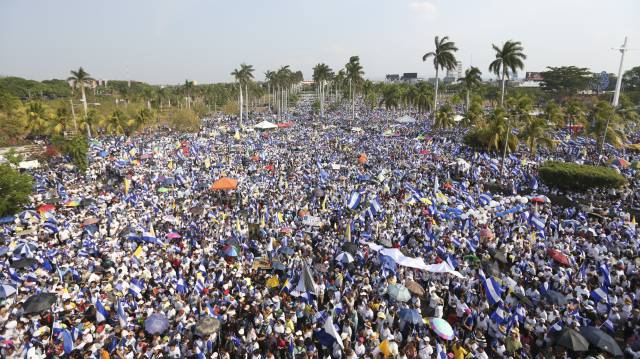 Protesta contra Ortega en Managua.