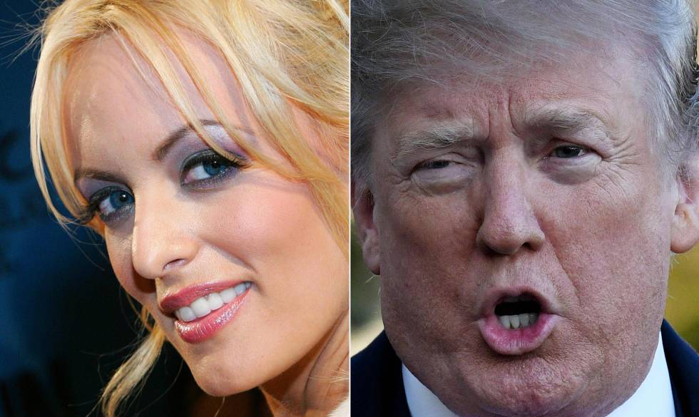 Stormy Daniels y Donald Trump.